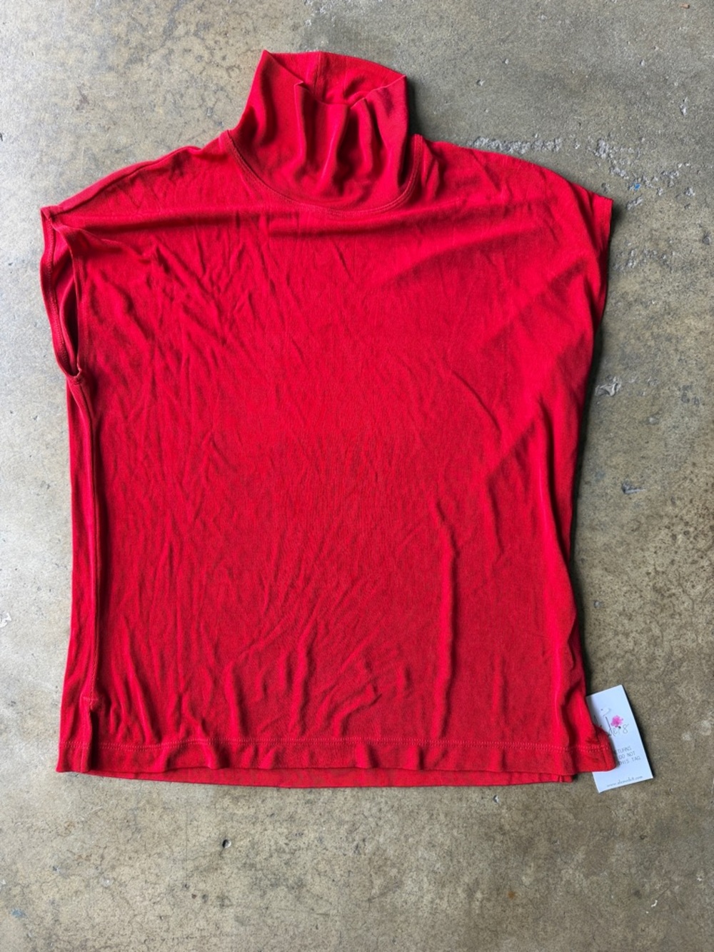 Sleeveless Turtleneck Tank - Red
